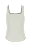 Zimmermann White Stretch Cotton Tank Top In White