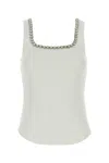 Zimmermann White Stretch Cotton Tank Top In White