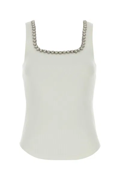 ZIMMERMANN WHITE STRETCH COTTON TANK TOP