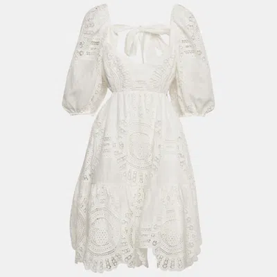 Zimmermann White Vacay Lace Mini Dress
