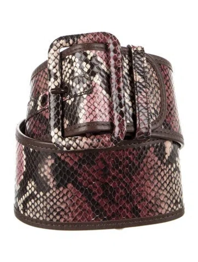 Pre-owned Zimmermann Wide Embossed Leather Waist Belt W/ Tags In Neutrals