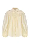 Zimmermann Coco Voluminous Embroidered Blouse In Black