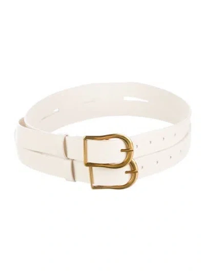 Pre-owned Zimmermann Wide Leather Belt Kit In Neutral