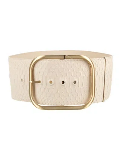 Pre-owned Zimmermann Wide Leather Belt In Neutral