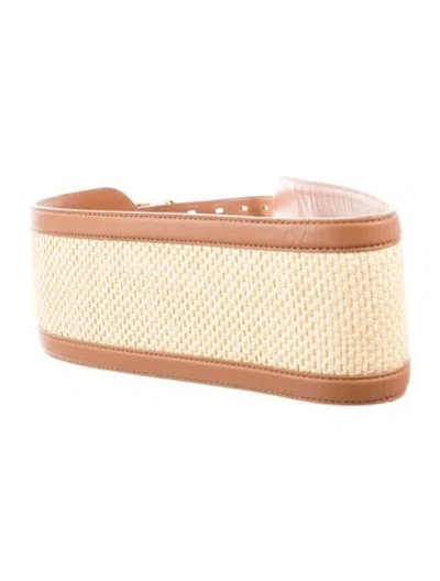 Pre-owned Zimmermann Wide Leather Waist Belt In Brown
