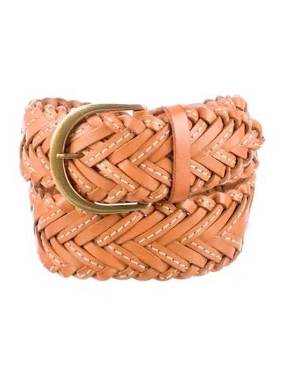 Pre-owned Zimmermann Wide Leather Waist Belt In Neutral