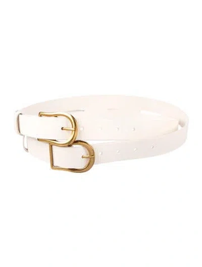Pre-owned Zimmermann Wide Leather Waist Belt In Neutral