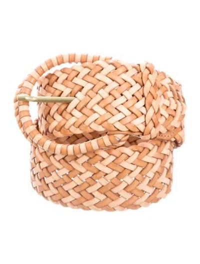 Pre-owned Zimmermann Wide Leather Waist Belt In Neutrals