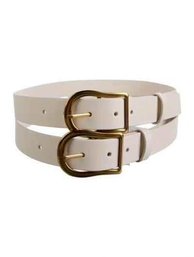 Pre-owned Zimmermann Wide Leather Waist Belt W/ Tags In Neutrals