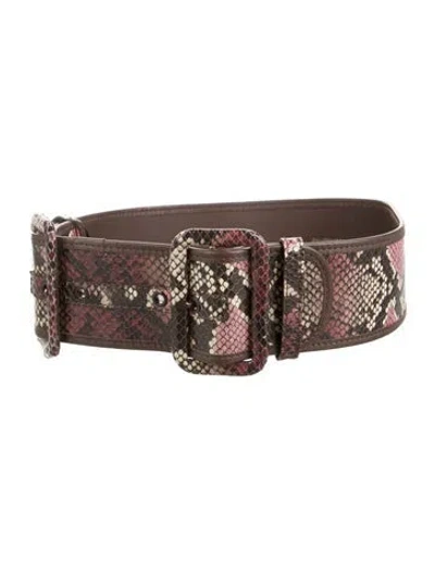 Pre-owned Zimmermann Wide Leather Waist Belt W/ Tags In Pink