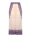 Zimmermann Maxine Wide Leg Printed Trousers In Nude