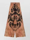 Zimmermann Multicolor Pants With Belt And All-over Paisley Motif In Silk Woman In Black