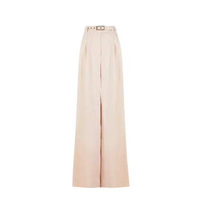 Zimmermann Wide-leg Linen Trousers In White