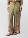 Zimmermann Womens Khaki Scarf Floral Indra Wide-leg Silk Trousers In Multi