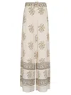 Zimmermann Belted Printed Crepe De Chine Wide-leg Pants In Utdlem Utility Dot Lemon