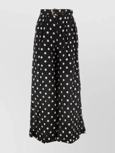 Zimmermann Wide-leg Pant With Polka Dot Print In Black