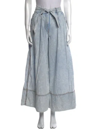 Pre-owned Zimmermann Wide Leg Pants In Blue