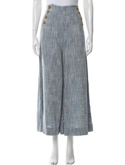 Pre-owned Zimmermann Wide Leg Pants In Blue