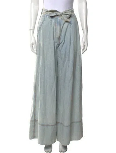 Pre-owned Zimmermann Wide Leg Pants In Blue