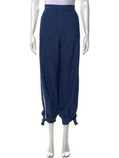 Pre-owned Zimmermann Wide Leg Pants In Blue