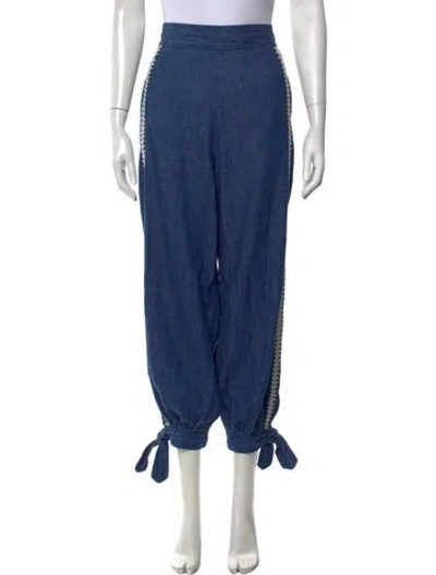 Pre-owned Zimmermann Wide Leg Pants In Blue
