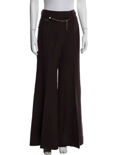 Pre-owned Zimmermann Wide Leg Pants In Burgundy
