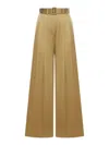 Zimmermann Pantalone Dalla Gamba Ampia Crush In Raso Verde Oliva Donna In Green