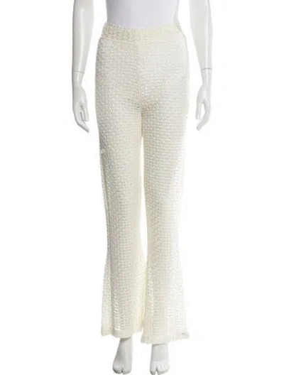 Pre-owned Zimmermann Wide Leg Pants In White