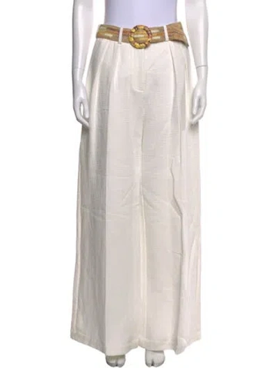 Pre-owned Zimmermann Wide Leg Pants In White