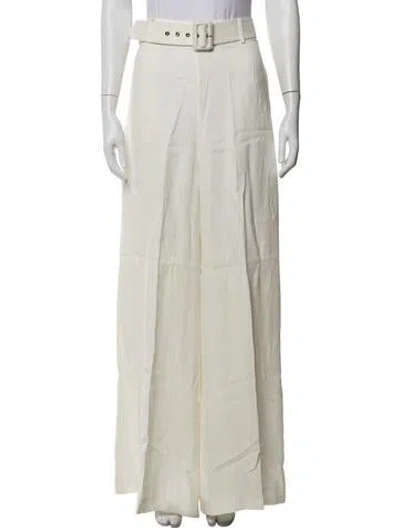 Pre-owned Zimmermann Wide Leg Pants In White