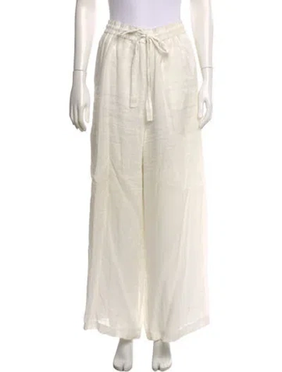 Pre-owned Zimmermann Wide Leg Pants In White
