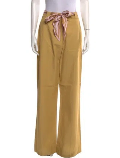 Pre-owned Zimmermann Wide Leg Pants In Yellow