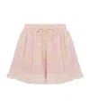 Zimmermann Pop Frayed Cotton-terry Jacquard Shorts In Nude