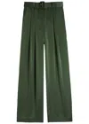 Zimmermann Wide-leg Silk Trousers In Green