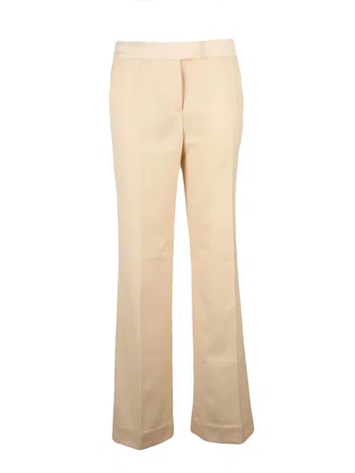 Zimmermann Wide Leg Smoking Trousers With Subtle Side Stripe In Neutral