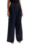 Zimmermann Illustration Pleated Wide Leg Jeans In Blue