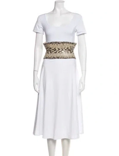 Pre-owned Zimmermann Wide Snakeskin Waist Belt In Green