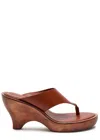 Zimmermann Wild Wedge Leather Platform Sandals