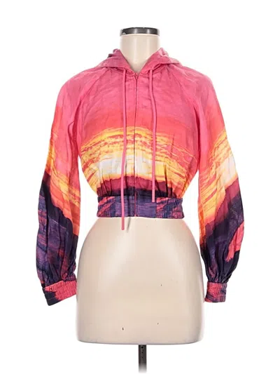 Pre-owned Zimmermann Windbreaker Jacket In Pink