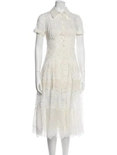 Pre-owned Zimmermann Winsome Sunday Midi Midi Length Dress In Neutral