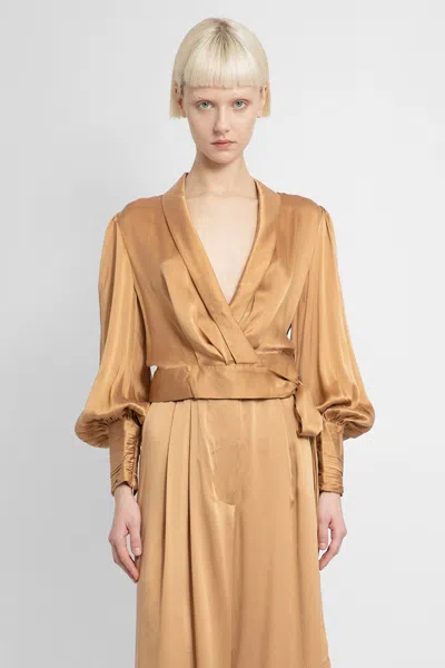 Zimmermann Woman Beige Tops In Gold