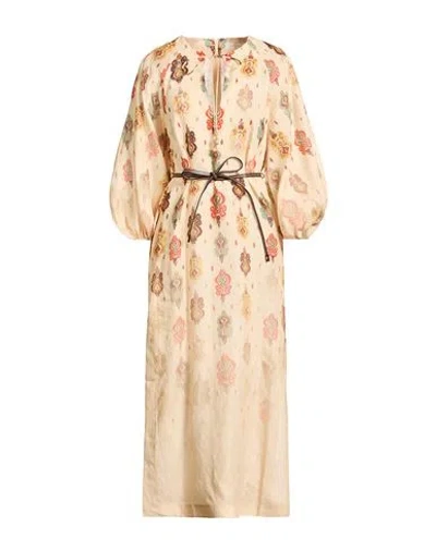 Zimmermann Woman Maxi Dress Beige Size 00 Linen In Neutral