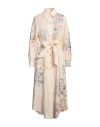 Zimmermann Halliday Belted Floral-print Linen Midi Shirt Dress In Orange