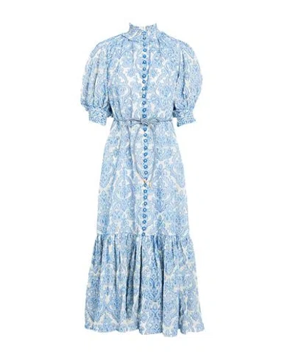 Zimmermann Woman Midi Dress Blue Size 2 Cotton