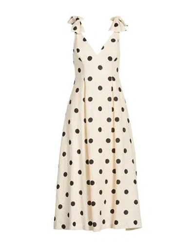 Zimmermann Woman Midi Dress Cream Size 3 Linen In Neutral