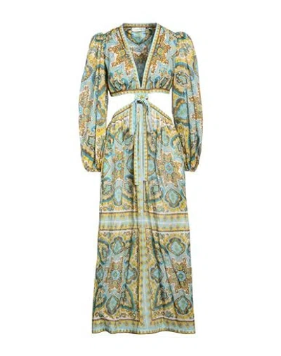 Zimmermann Cutout Paisley-print Cotton-voile Midi Dress In Yellow,light Blue