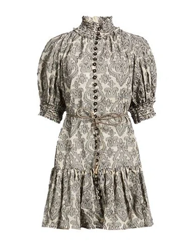 Zimmermann Woman Mini Dress Black Size 00 Cotton In Brown