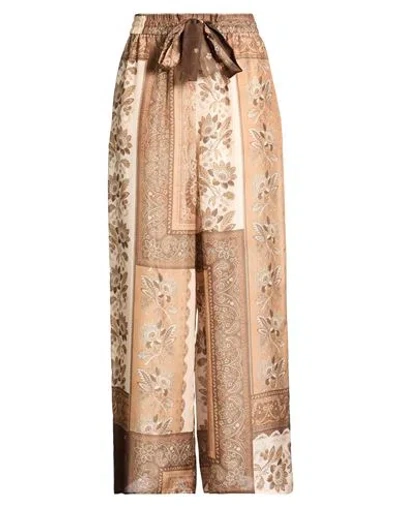 Zimmermann Woman Pants Camel Size 1 Silk In Beige