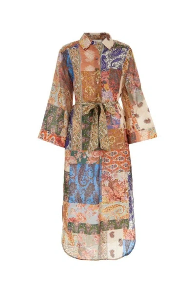 Zimmermann Woman Printed Silk Devi Shirt Dress In Multicolor