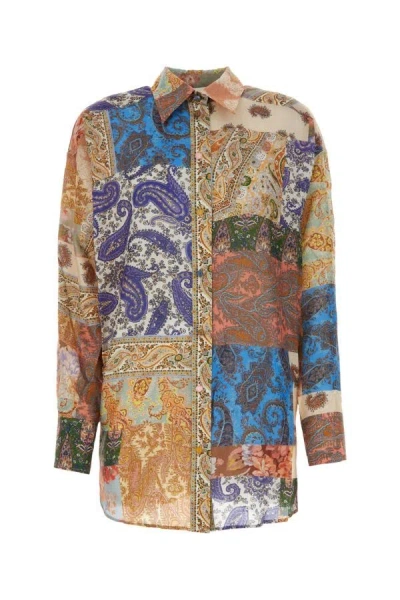 Zimmermann Woman Printed Silk Devi Shirt In Multicolor